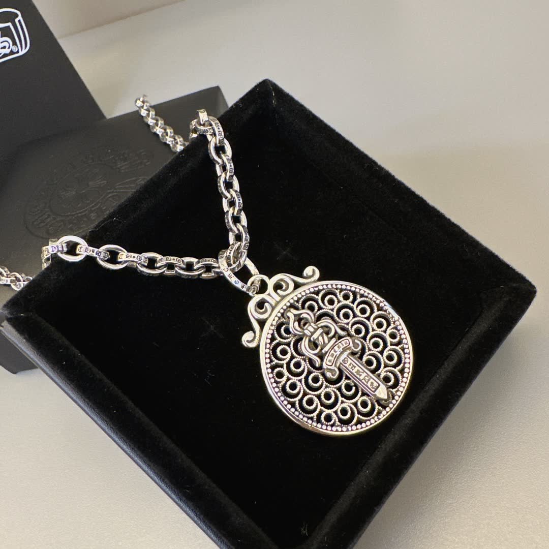 Chrome Hearts Chromeharts Silver Sword Pendant Necklace